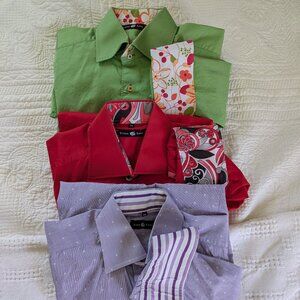 Stone Rose Dress Shirt Bundle - Red, Green, Purple